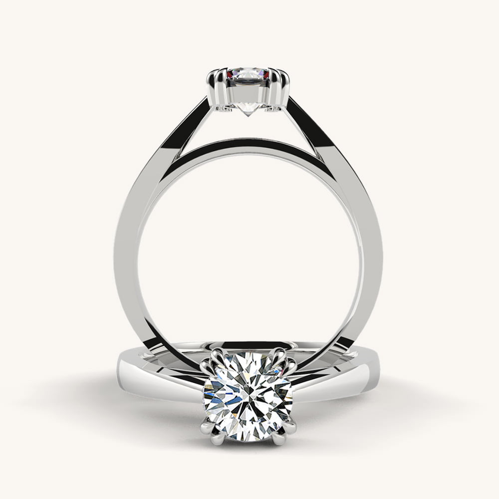 Doubled Claw Diamond Engagement Ring