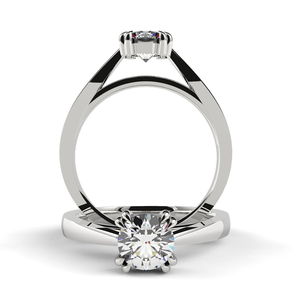 Doubled Claw Diamond Engagement Ring