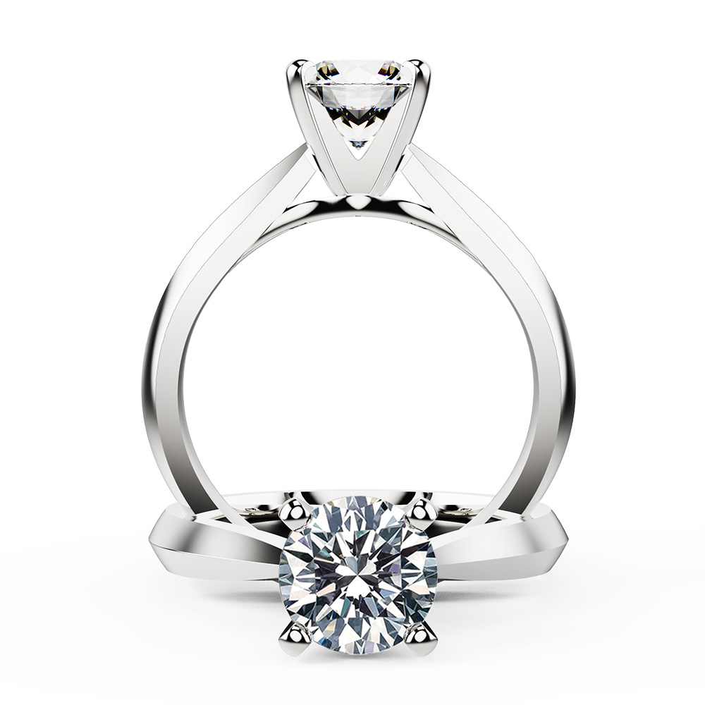 Cathedral Knife Edge Diamond Engagement Ring