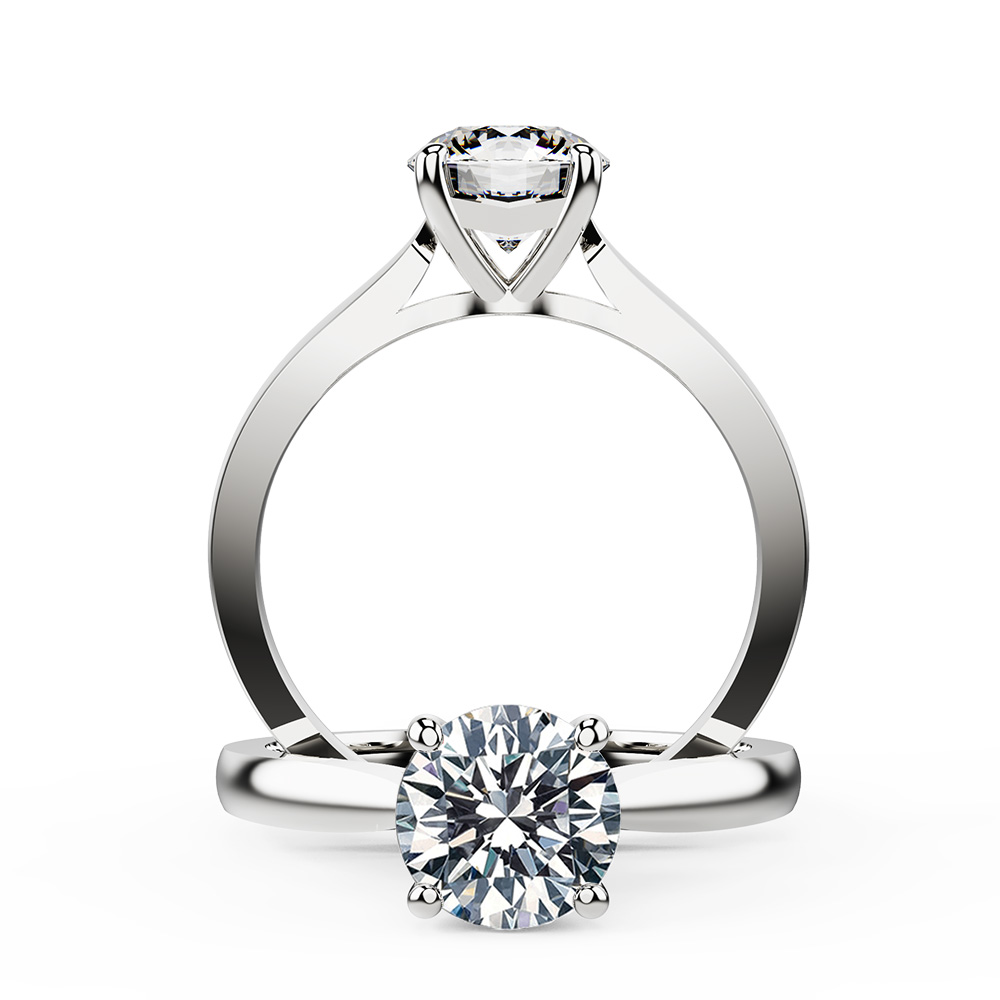 Cathedral Tapered Diamond Engagement Ring