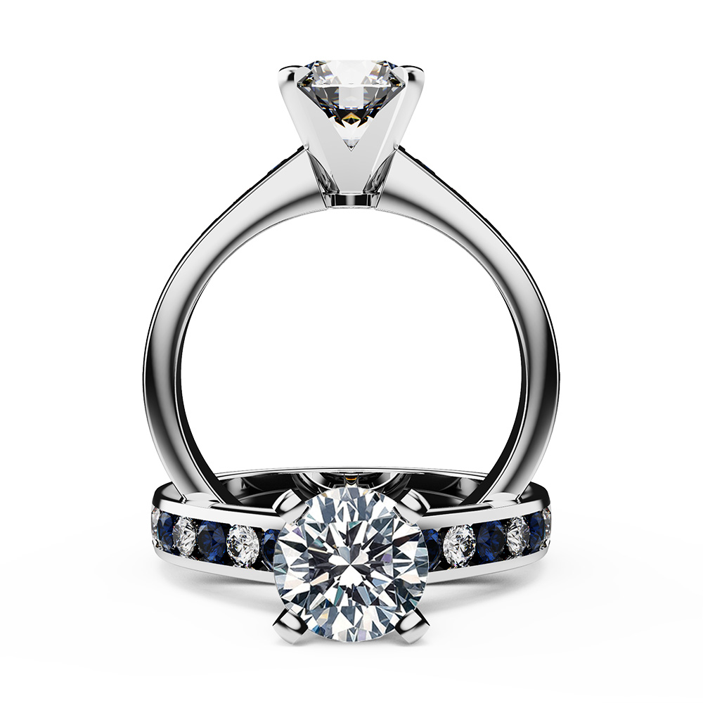 Define Channel Deep Sapphire & Diamond Ring