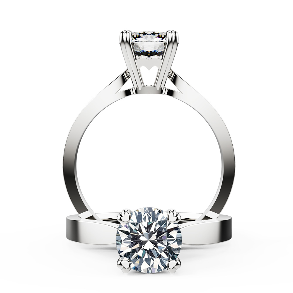 Delicate Love Mark Diamond Engagement Ring