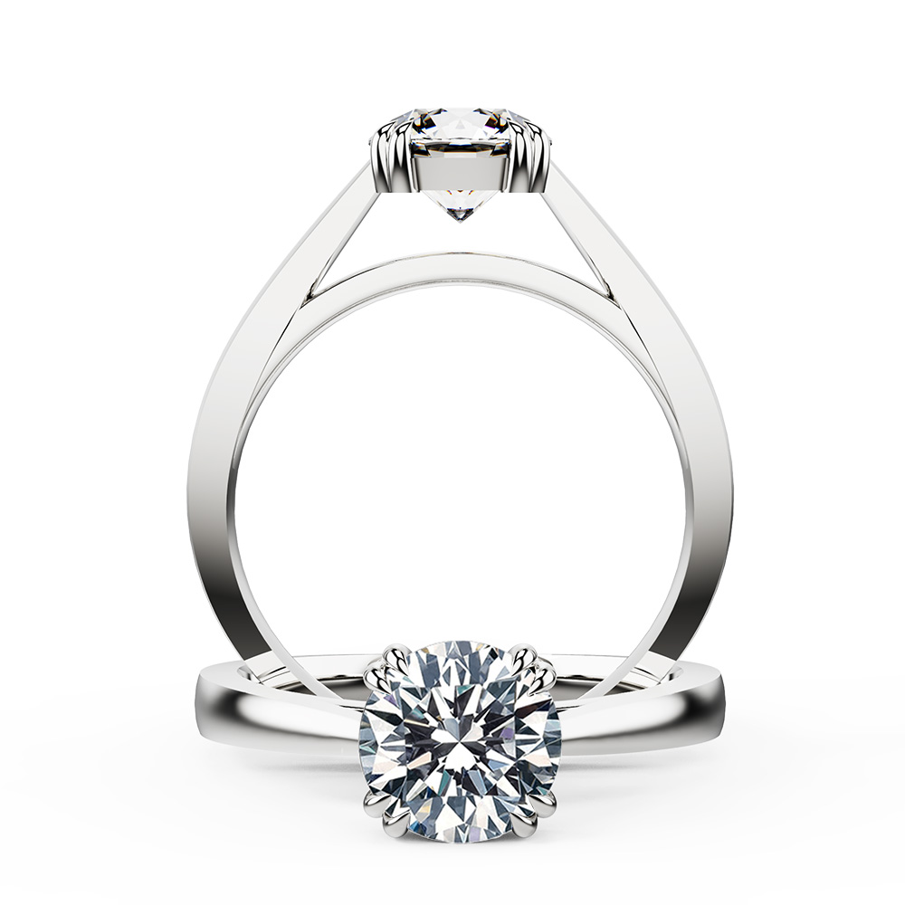 Doubled Claw Diamond Engagement Ring