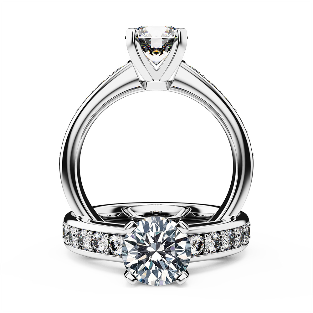 Refined Sleek Edge Diamond Ring with Side Diamonds