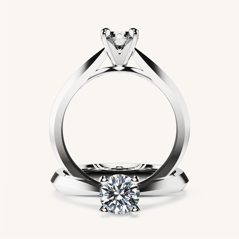 Cathedral Knife Edge Diamond Engagement Ring