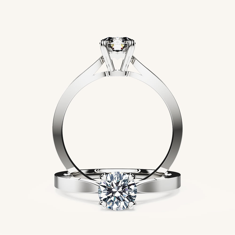 Delicate Love Mark Diamond Engagement Ring