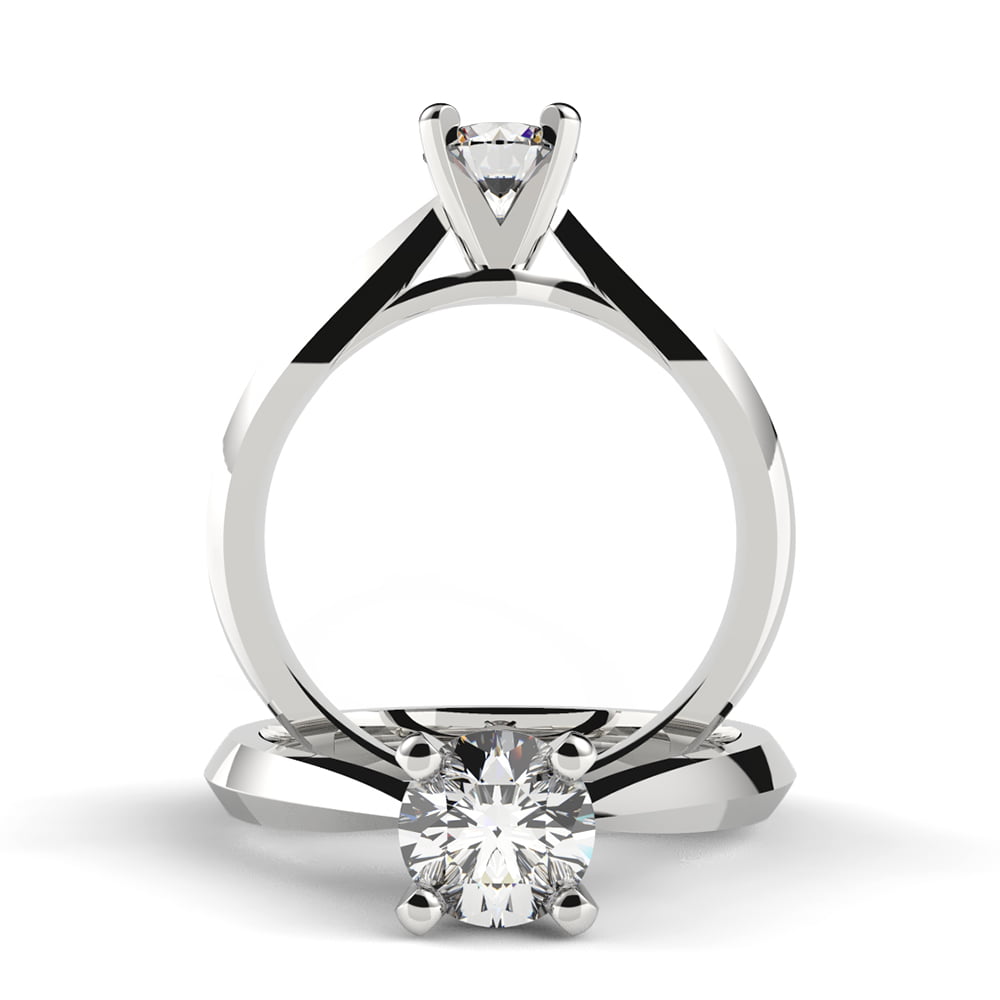 Cathedral Knife Edge Diamond Engagement Ring