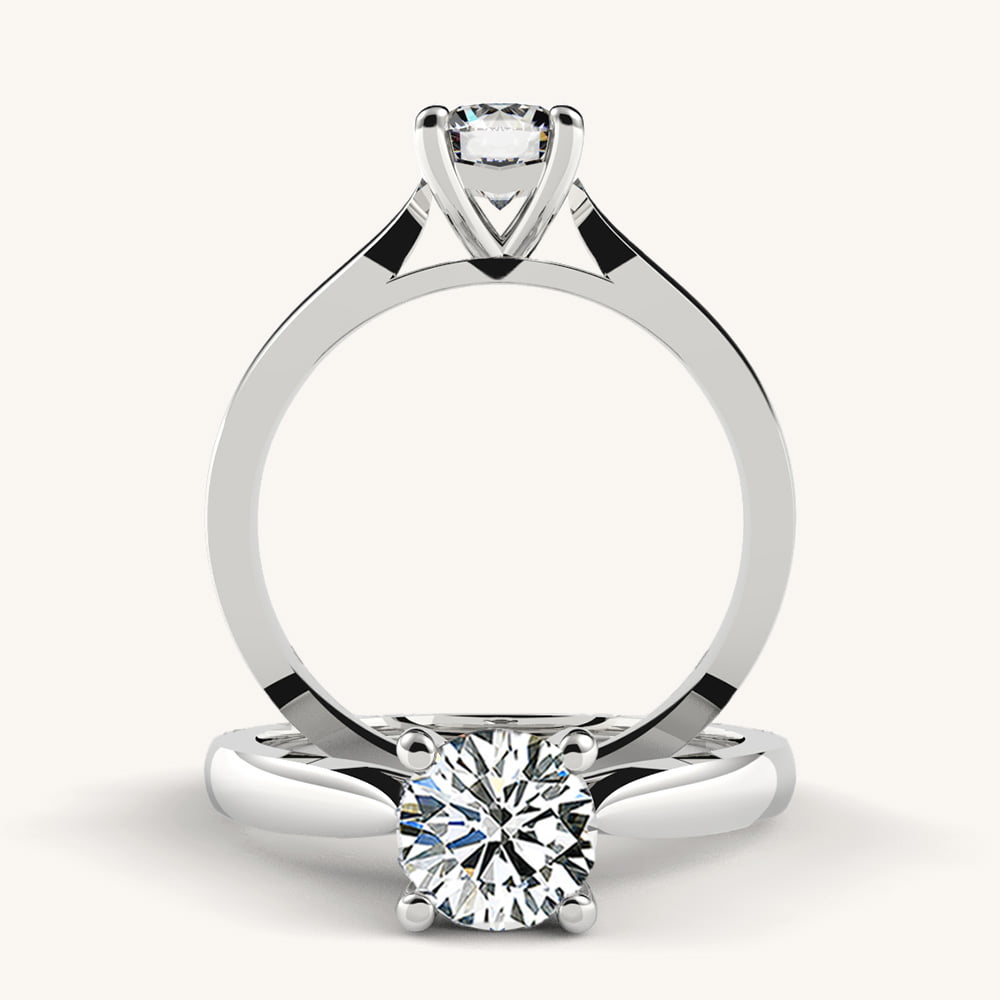 Cathedral Tapered Diamond Engagement Ring