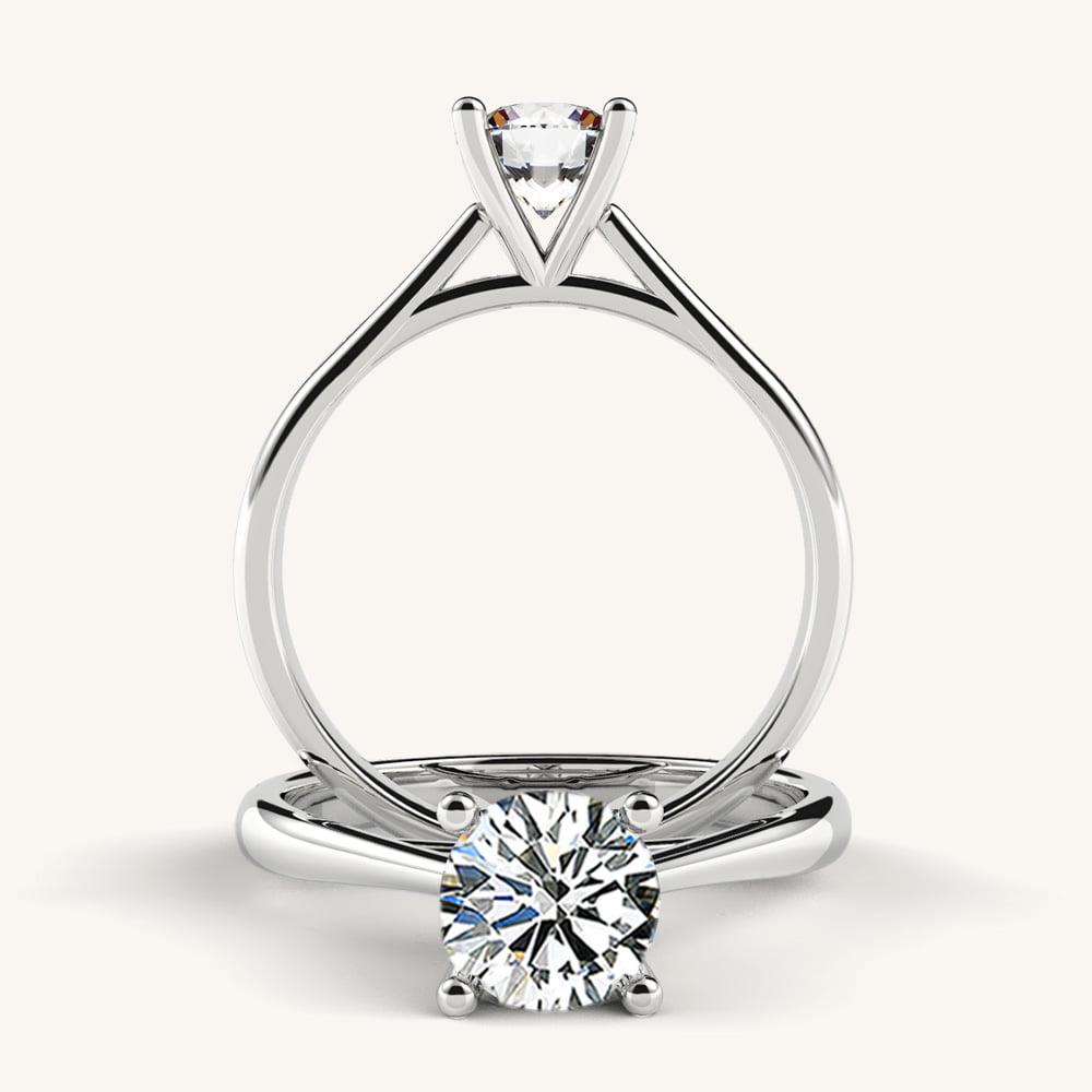 Petite Cathedral Diamond Engagement Ring