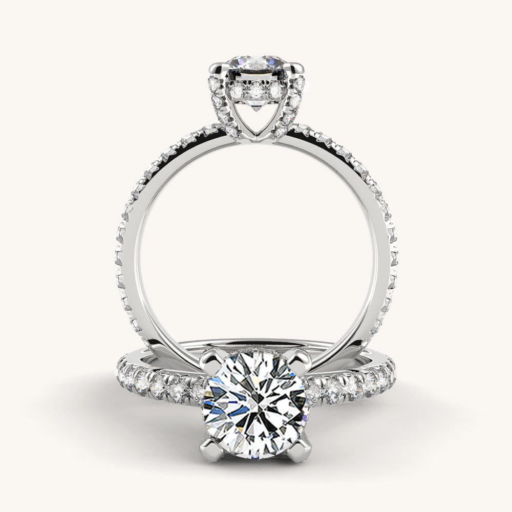 Refined Crown Diamond Ring with Side Diamonds