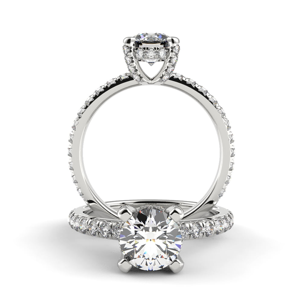 Refined Crown Diamond Ring with Side Diamonds
