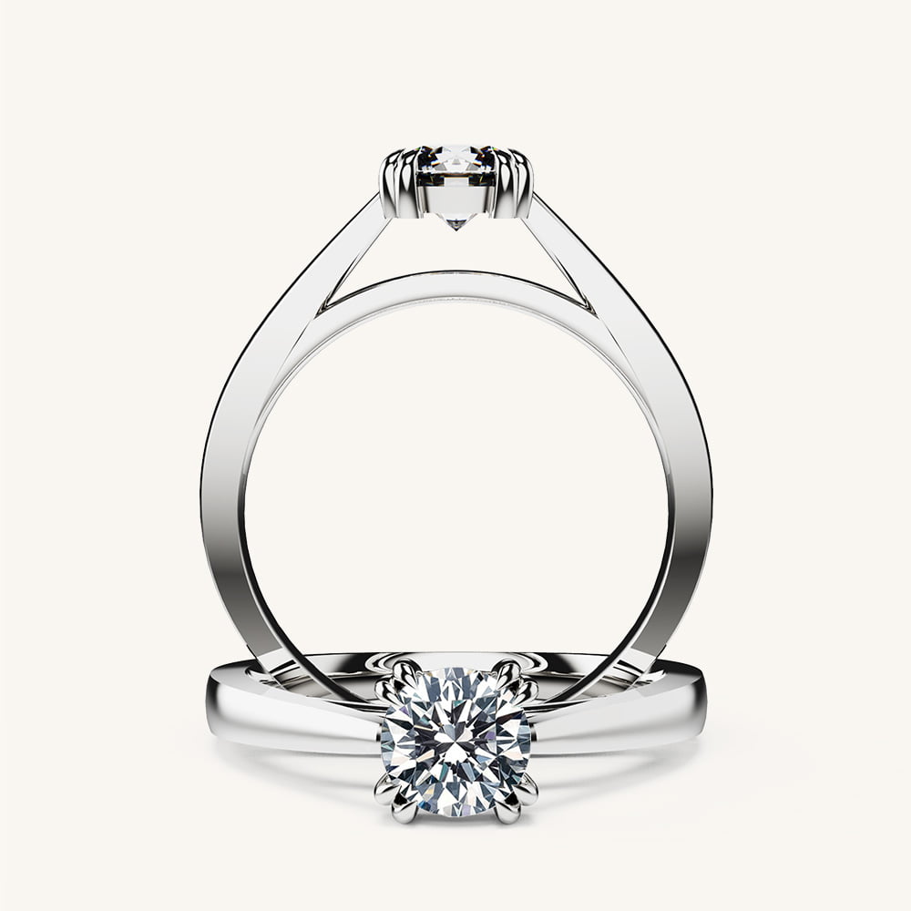 Doubled Claw Diamond Engagement Ring