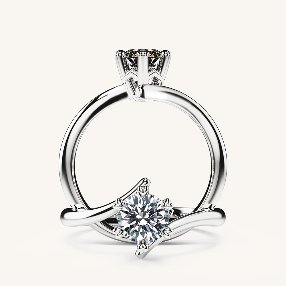 Fateful Love Mark Twirl Diamond Engagement Ring