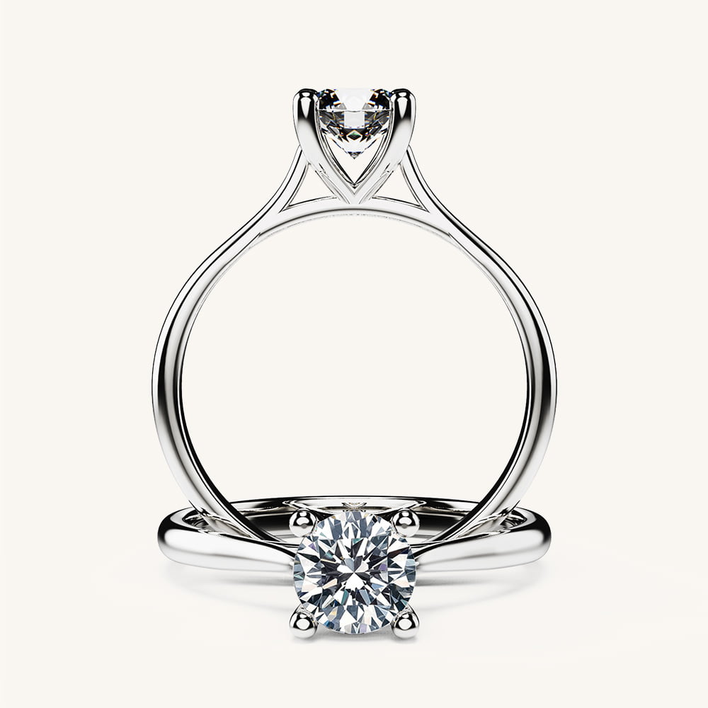 Petite Cathedral Diamond Engagement Ring