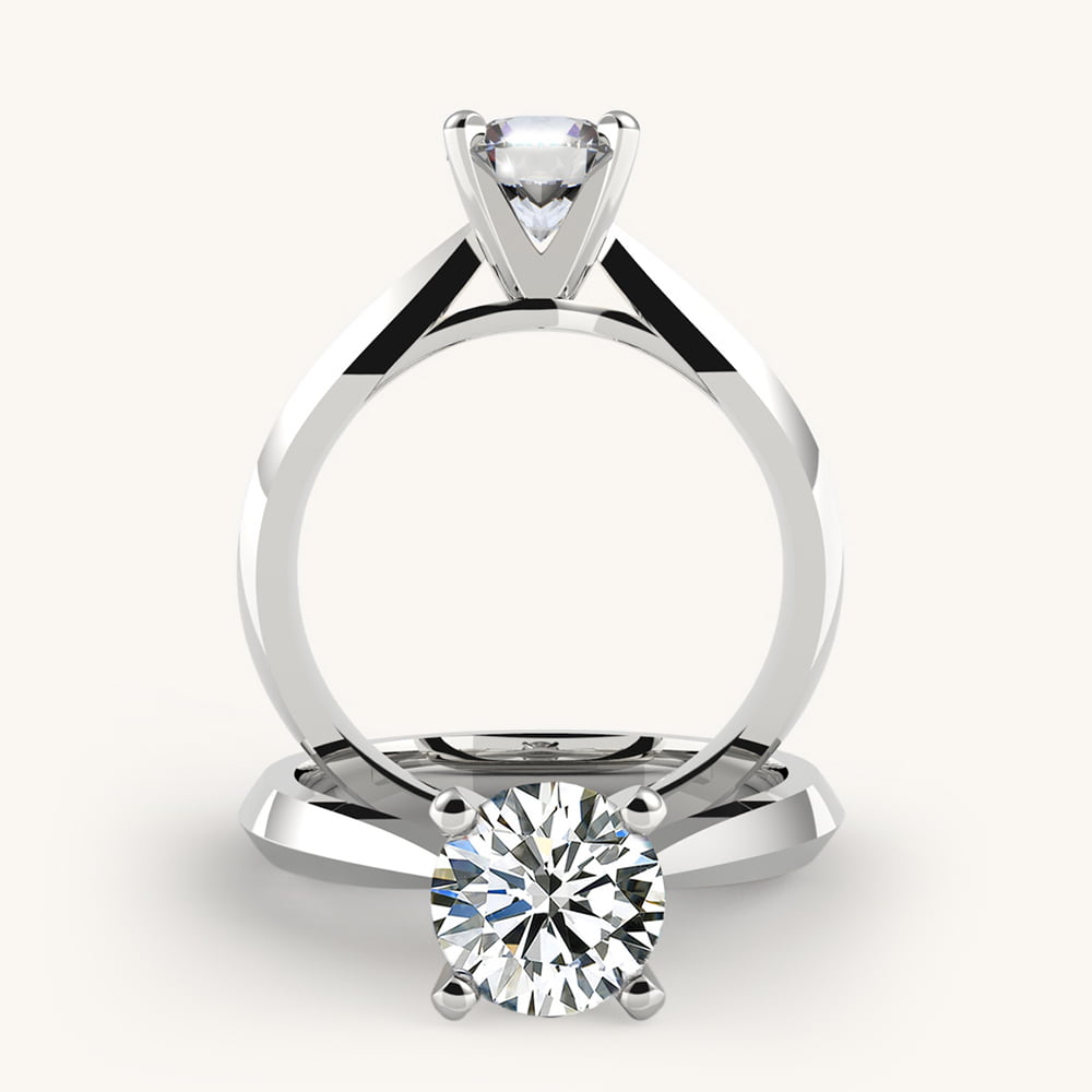 Cathedral Knife Edge Diamond Engagement Ring
