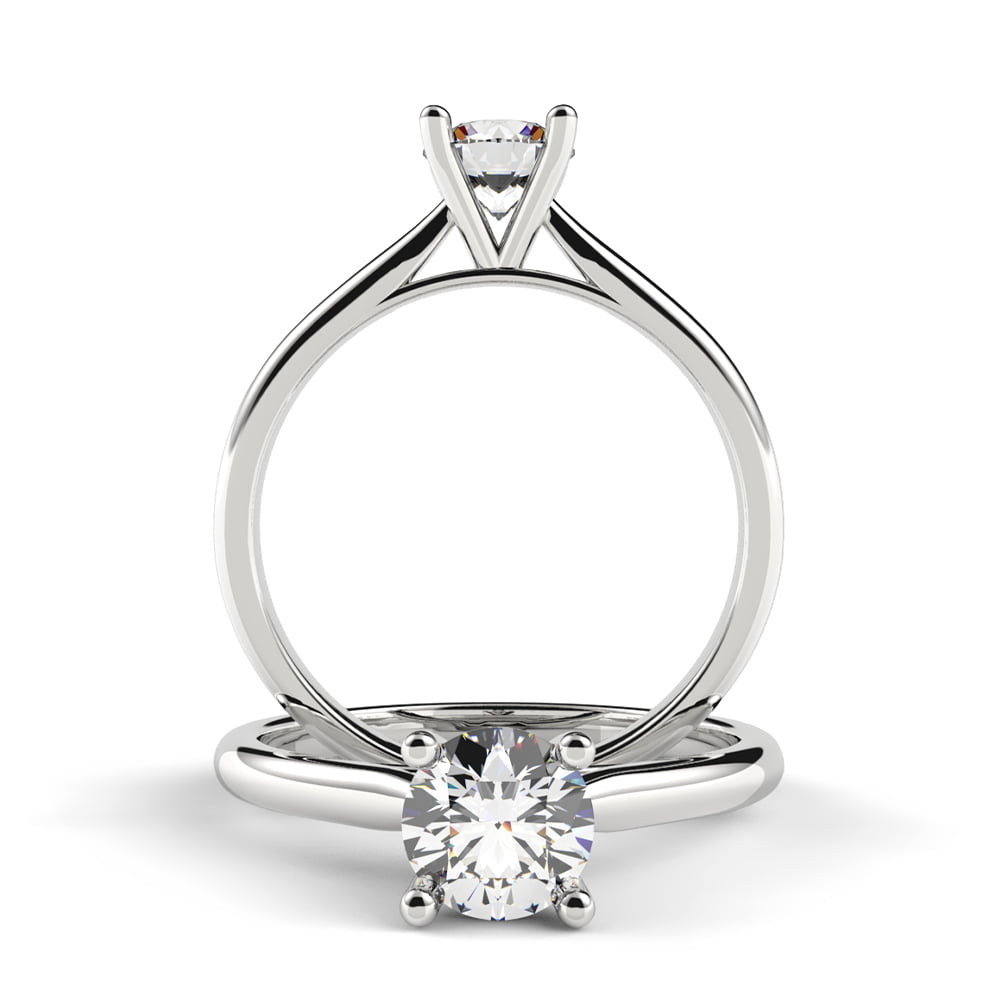 Petite Cathedral Diamond Engagement Ring