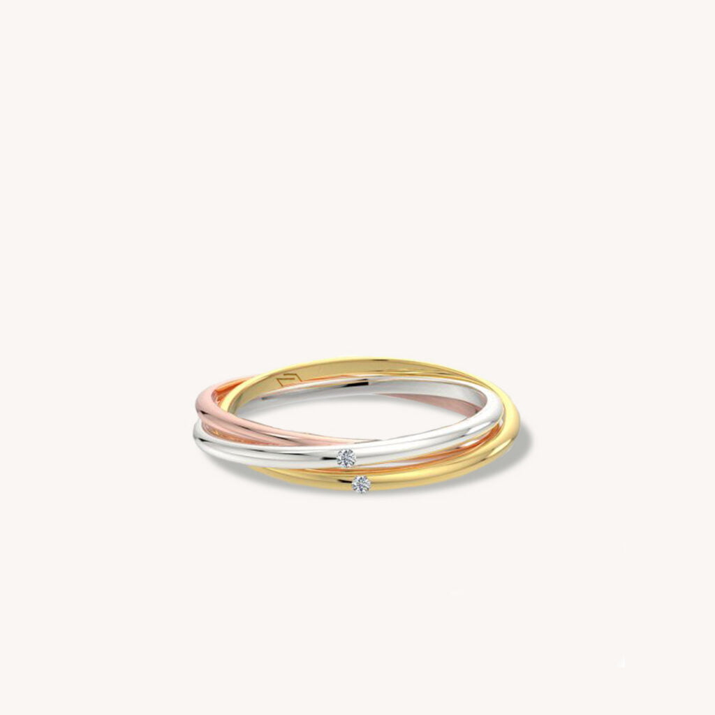 Trinity Intertwined Three Gold Diamond Band