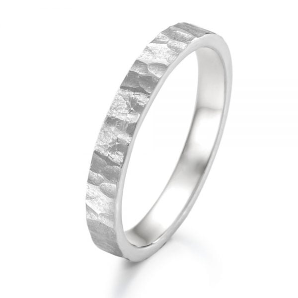 Stainless Steel 3mm Brush Finish Textured Ring