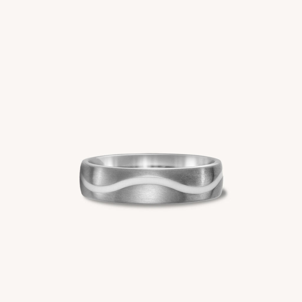 White Ceramics Titanium Ring