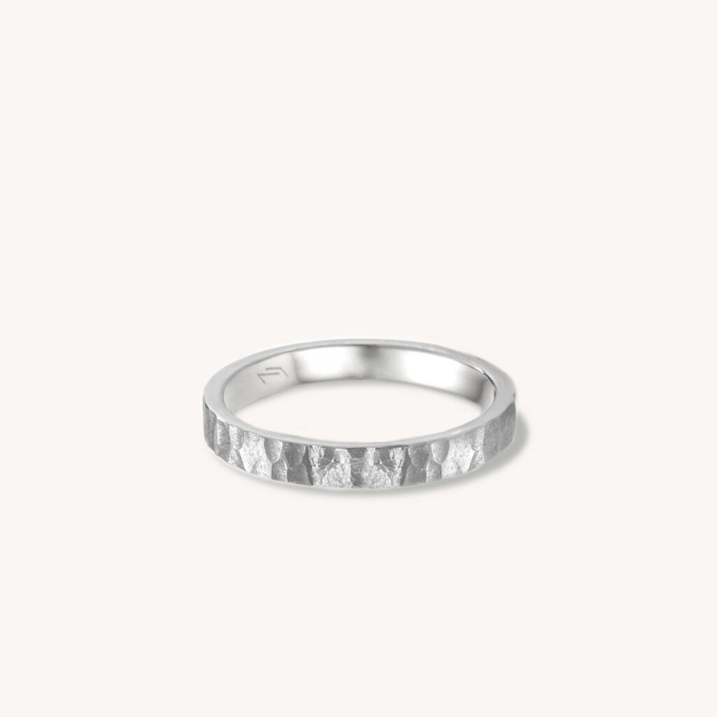 Rippled Finish Textured Stainless Steel Ring