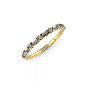 Brilliant Round & Baguette Diamond Band