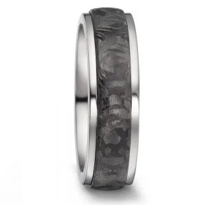 Titan Black Beveled Carbon Titanium Ring