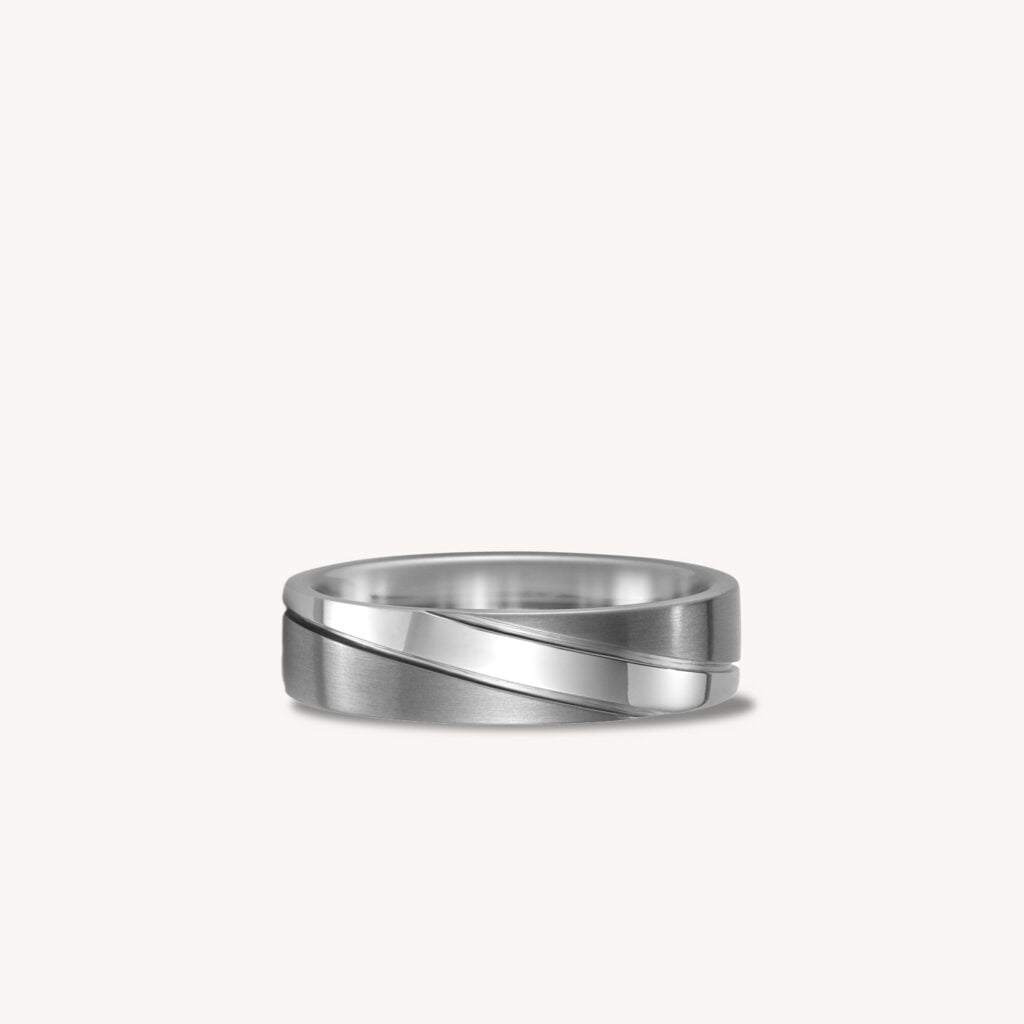 Diagonal Slit Titanium Ring