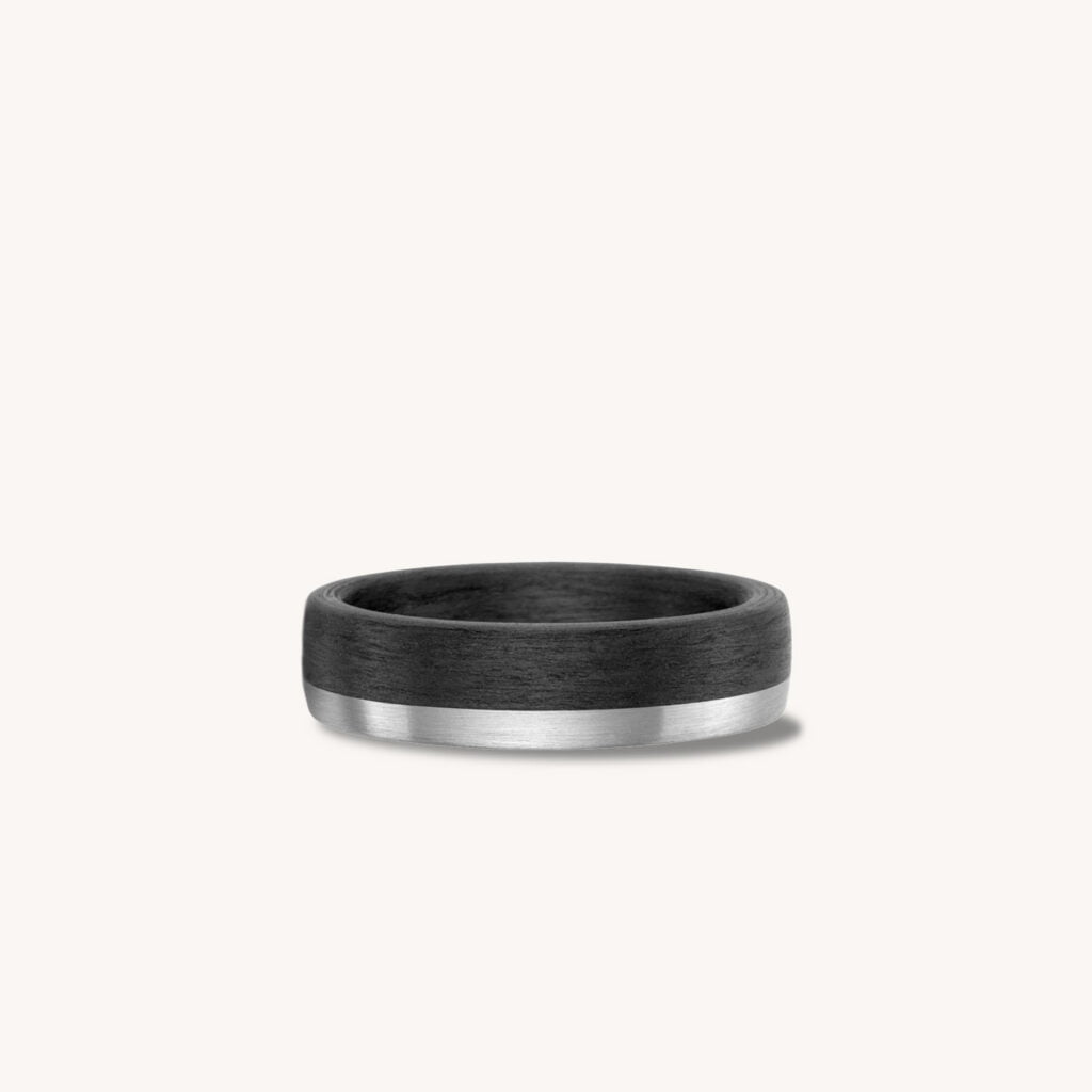 Flint Black Carbon Palladium Ring