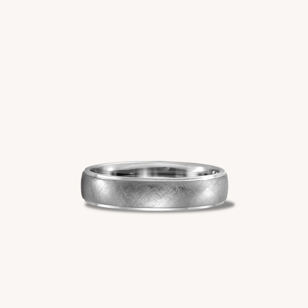 Stiletto Grey Textured Titanium Ring