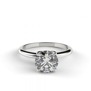 Four Petal Flower Diamond Engagement Ring