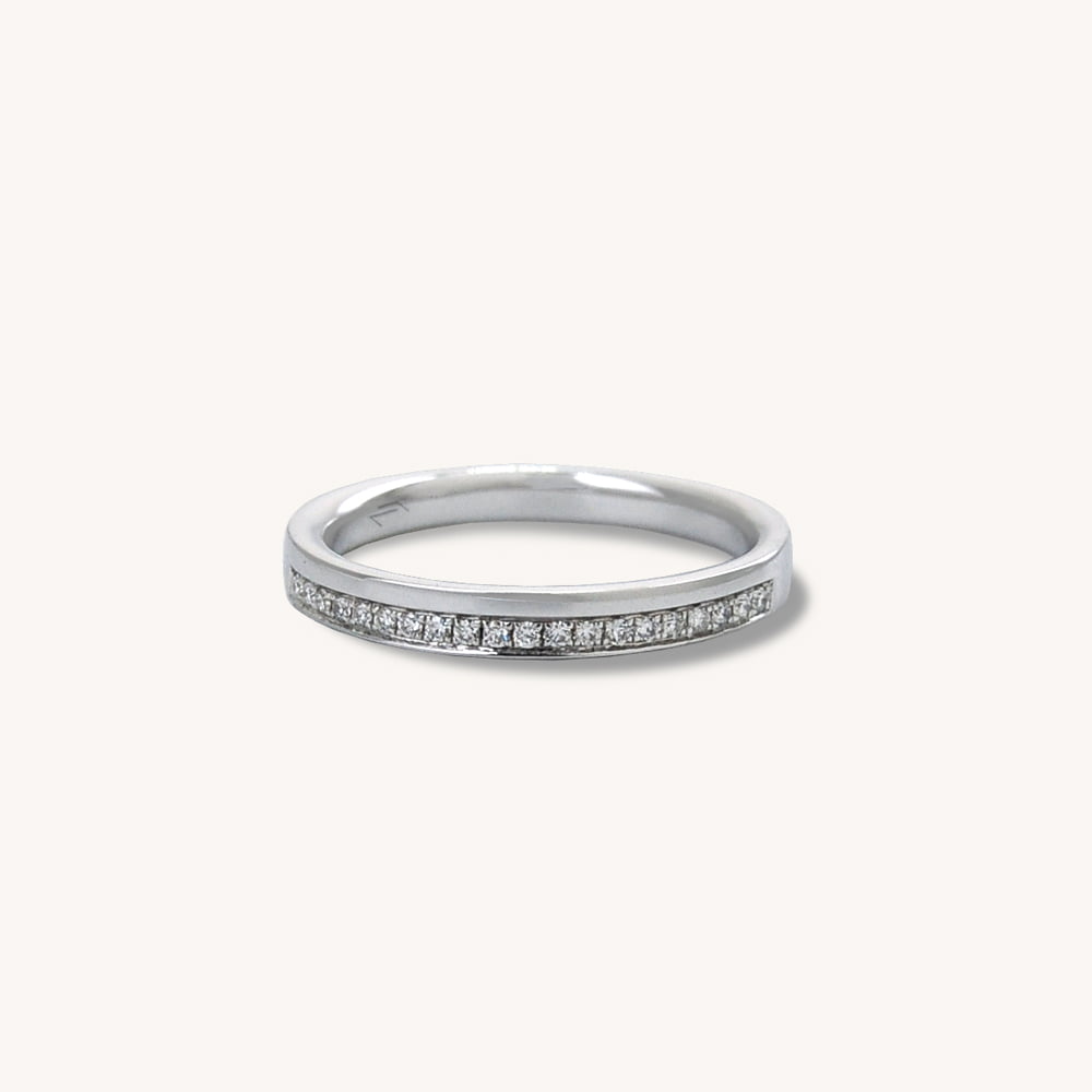 Classic Slit with Diamonds Wedding Band