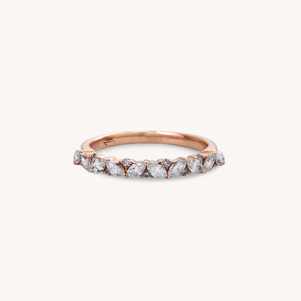 Petals Dot Diamond Wedding Band