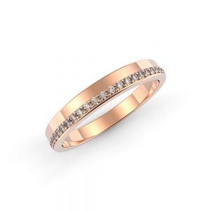 Classic Slit with Diamonds Wedding Band