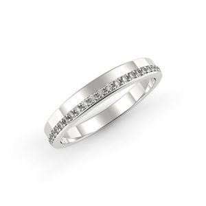 Classic Slit with Diamonds Wedding Band