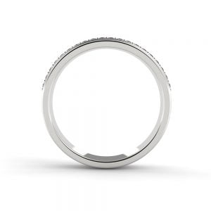 Satin Beveled Ring + Refined Centre Slit Diamond Band