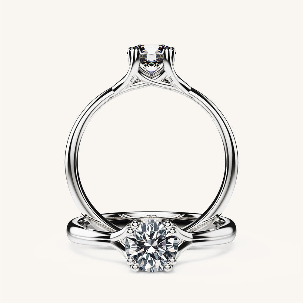 Double Prong Split Shank Diamond Engagement Ring