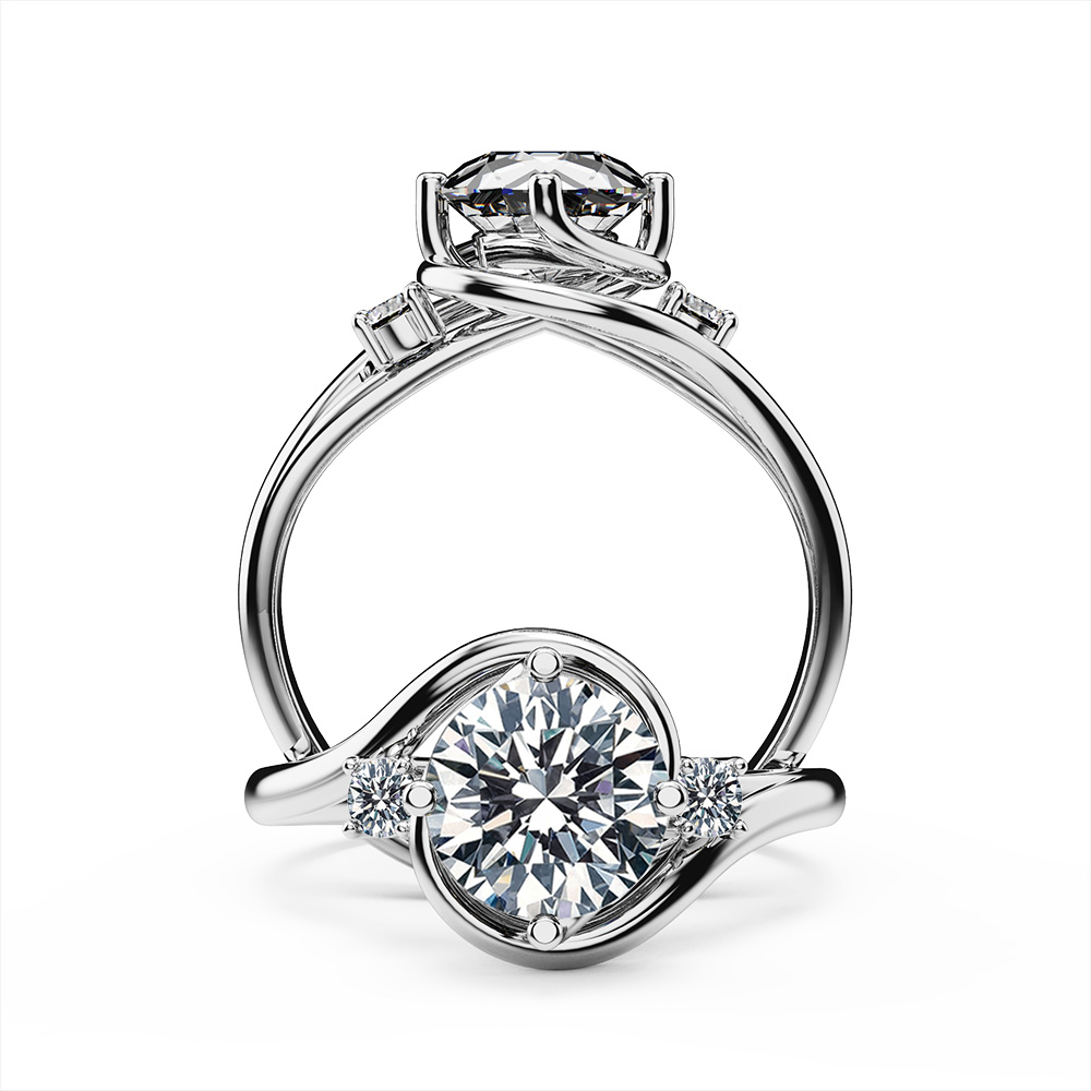 3-Stone Twirl Diamond Ring