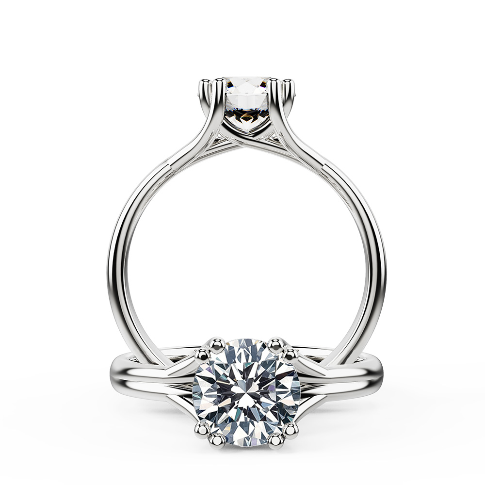 Double Prong Split Shank Diamond Engagement Ring