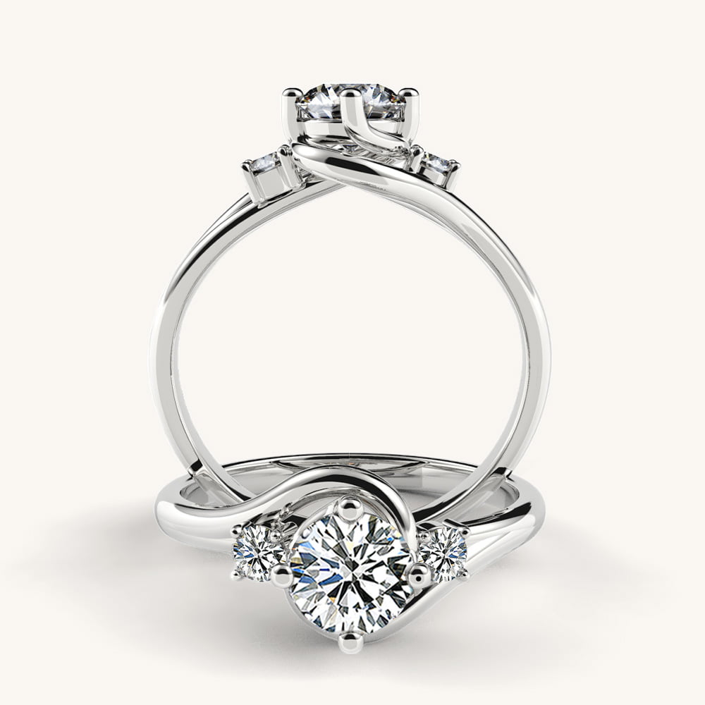 3-Stone Twirl Diamond Ring