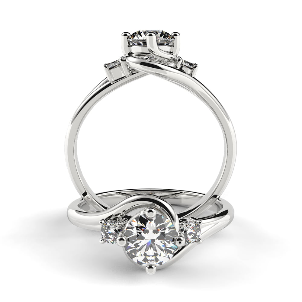 3-Stone Twirl Diamond Ring