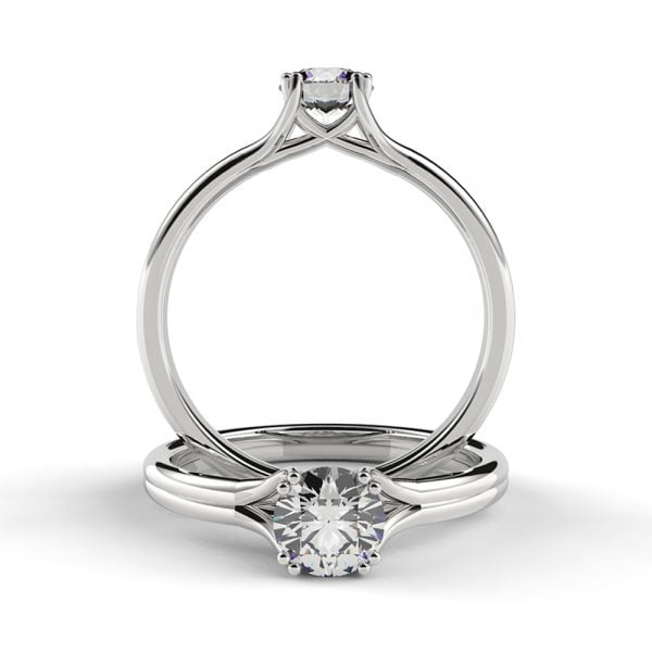 Double-Prong Split Shank Diamond Engagement Ring