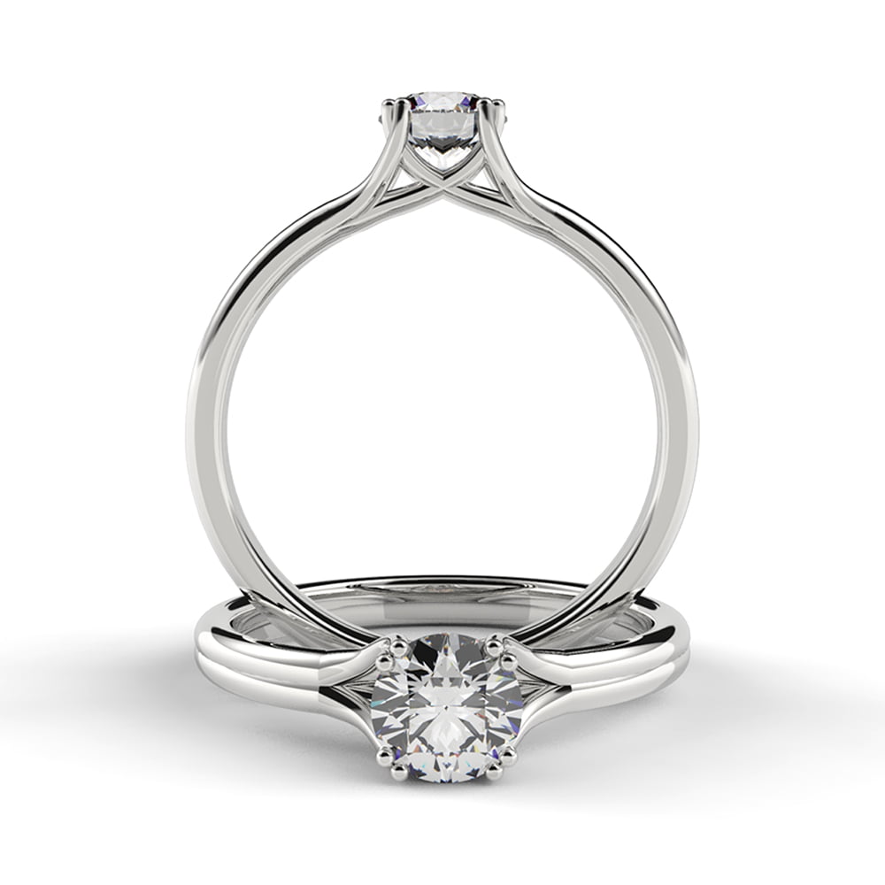 Double-Prong Split Shank Diamond Engagement Ring