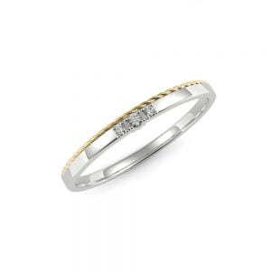 DualTone Twist Slit Diamond Band