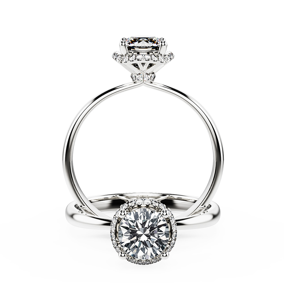 Oriental Fan Halo Ring