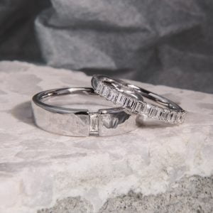 Classic Baguette Diamond Band + Baguette Cut Diamond Band