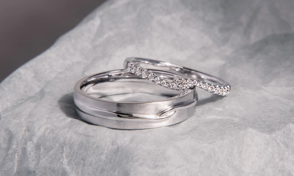 Wedding Ring Set Diamond For Couple - Silver | Konga Online Shopping