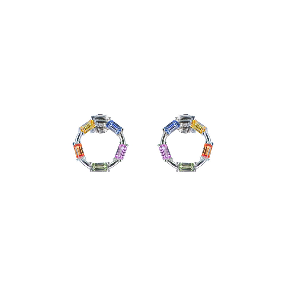 Multicolour Unity Sapphire Stud Earrings