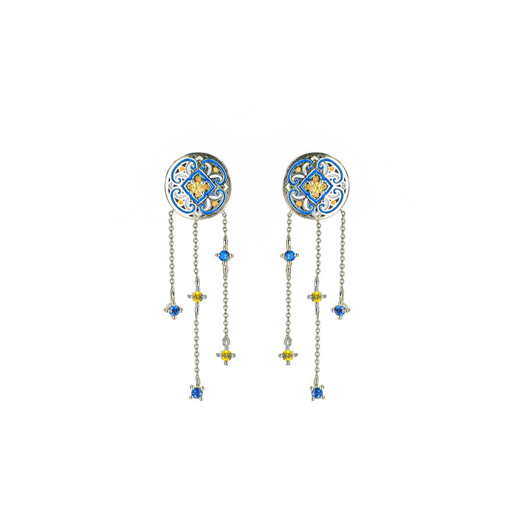 Kite Dangling Sapphire Earrings