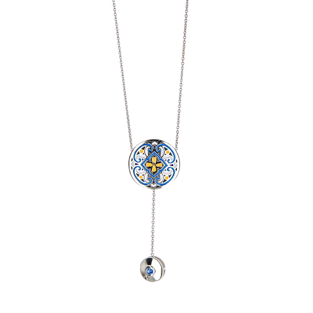 Sphere Statement Necklace with Sapphire Drop