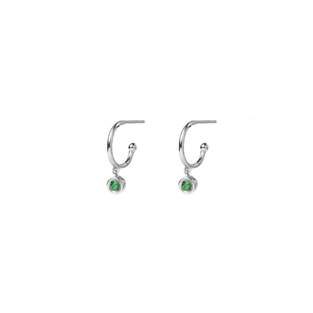 Emerald Bezel-Set Earrings